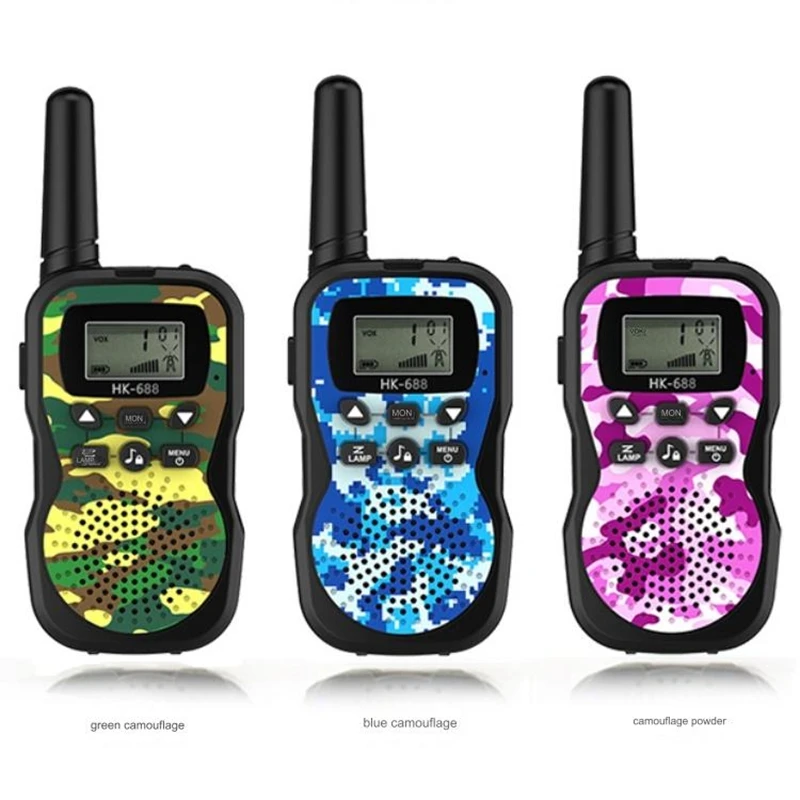 أجهزة اتصال لاسلكية قابلة لإعادة الشحن للأطفال طويلة المدى، هدية عيد الميلاد، معدات المشي لمسافات طويلة ألعاب التخييم مع مصباح يدوي أخضر متين