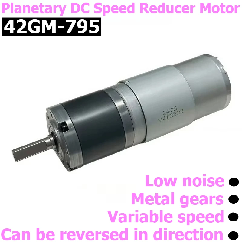 42GM-795 DC Speed Reducer Motor, 24V Motor with Speed Controller, Bracket