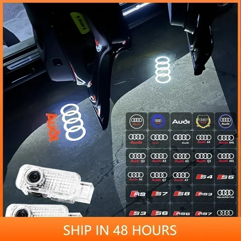 

2PCS HD Car Door Welcome Light Led Projector Lamp For Audi SLINE QUTTRO S2 S3 S4 S5 S6 S7 S8 S RS A3 A4 A6 C7 A5 Q5 RS3 RS6 RS7