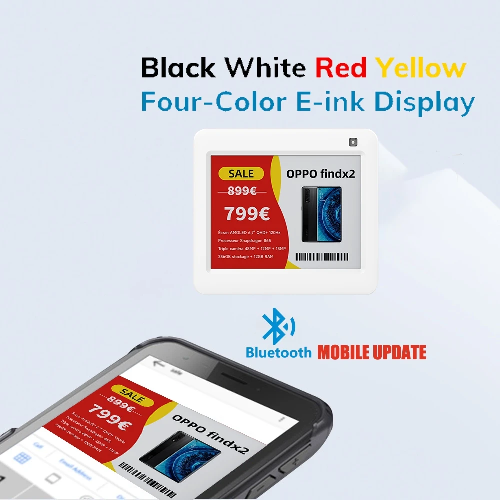 

4 Colors Mobile App controlled 4.2 inches Epaper Digital Screen DIY Eink Price Tag ESL Electronic Shelf Label for Retail Store