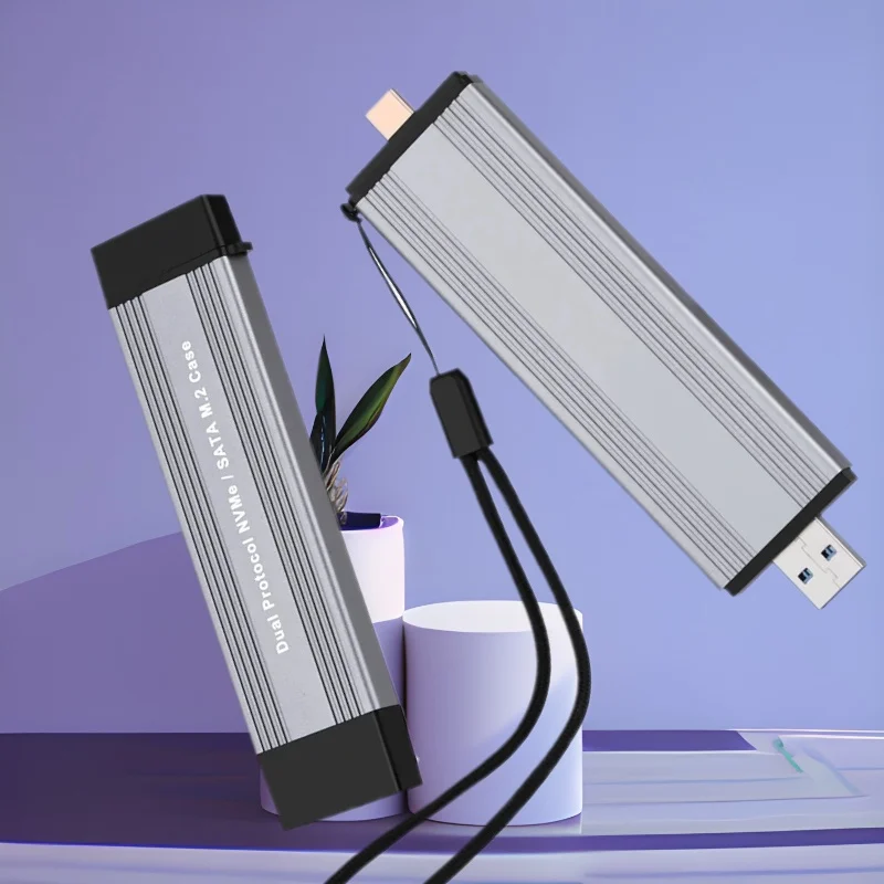 

Корпус SSD M.2 — USB 3.2 Gen2 10 Гбит/с Алюминиевый корпус USB-C USB-A — NVMe PCIe Внешний корпус для твердотельного накопителя 2230-2280 M2 SATA/NVMe