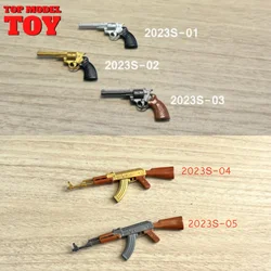 2023S 1/12 Scale AK47 Revolver Pistol Gun Accessories Model Fit 6'' Male Female Soldier Action Figure Body Dolls Toy