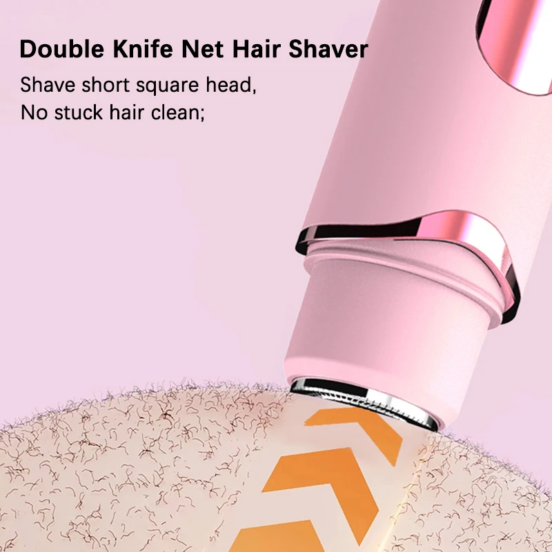 ثنائي الغرض أنثى الشعر المتقلب 2-IN-1 ماكينة حلاقة كهربائية ومقص الشعر للنساء الوجه الساق بيكيني الجسم مزيل الشعر غير مؤلم