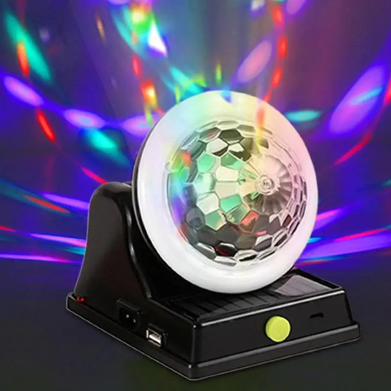 Solar RGB Disco Atmosphere Light – Cordless Colorful Stage Lamp With 1800mAh Battery For Indoor/Outdoor Parties (ABS, 6-12H Run Time)