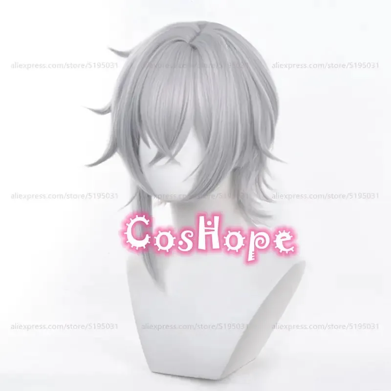 HSR Moze 40 سنتيمتر شعر مستعار رمادي قصير أنيمي تأثيري الباروكات مقاومة للحرارة شعر مستعار اصطناعي ؛ 3 ، c'5.b ؛ 8'