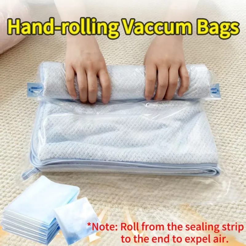 حقيبة ضغط للسفر ملفوفة يدويًا وقابلة لإعادة الاستخدام لتخزين الملابس ومناسبة للأمتعة والملابس الرحلات البحرية الأساسية