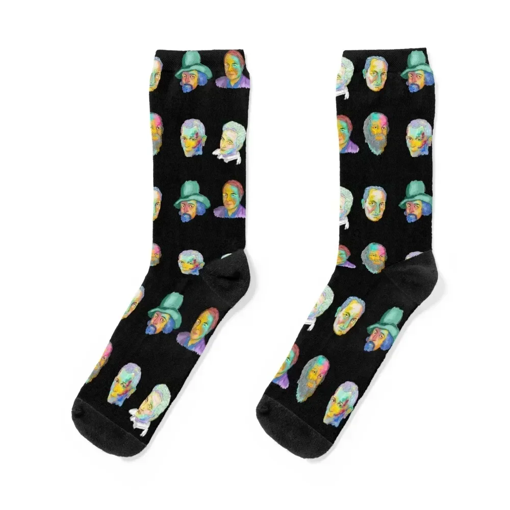 

Philosophers abstract painting Socks Wholesale hiking Climbing colored Socks Women's Men's