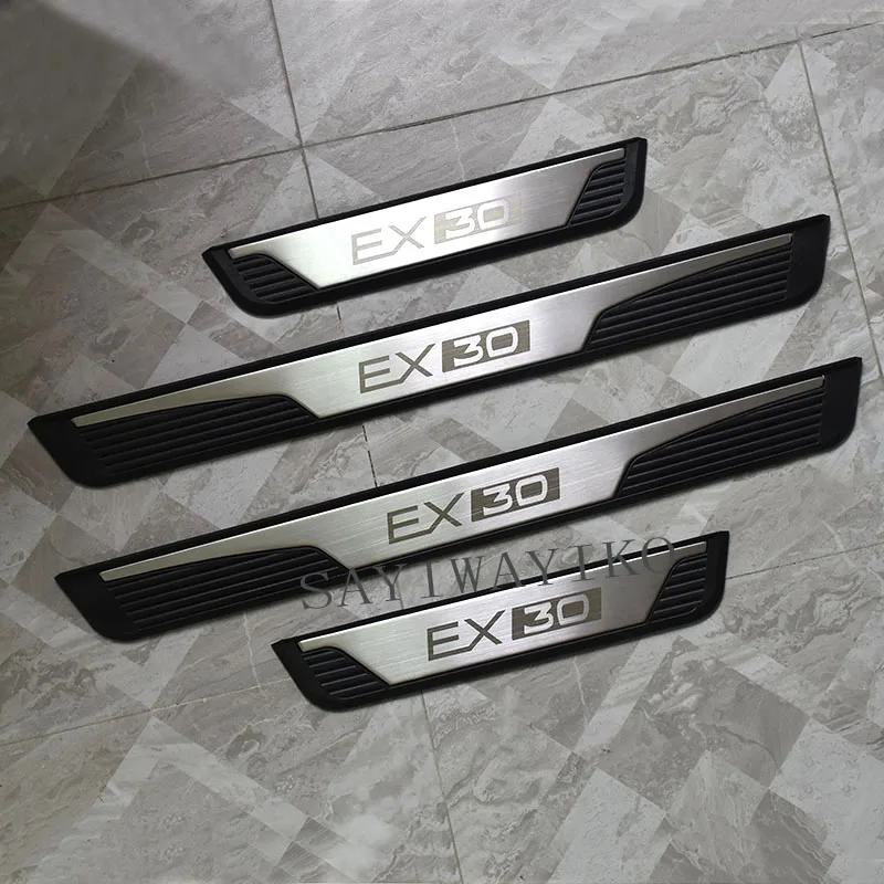 For VOLVO EX30 EV 2022 2023 2024 2025 Car Door Sill Protector Pedal Cover Scuff Plate Trims Sticker Car Styling Accessories