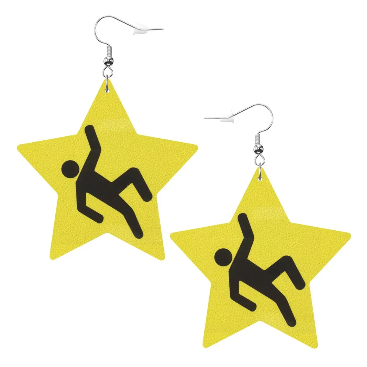 

Custom Funny Caution Warning Leather Earrings for Women Teardrop Dangle Earrings Jewelry Accessories