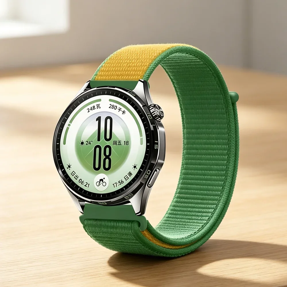 20mm 22mm Nylon Loop Strap for Huawei Watch 5 GT7-6-5-4/GT7-6-5 Pro 46mm for Amazfit Active Max/Bip 6-Max Balance 3 Braided Band