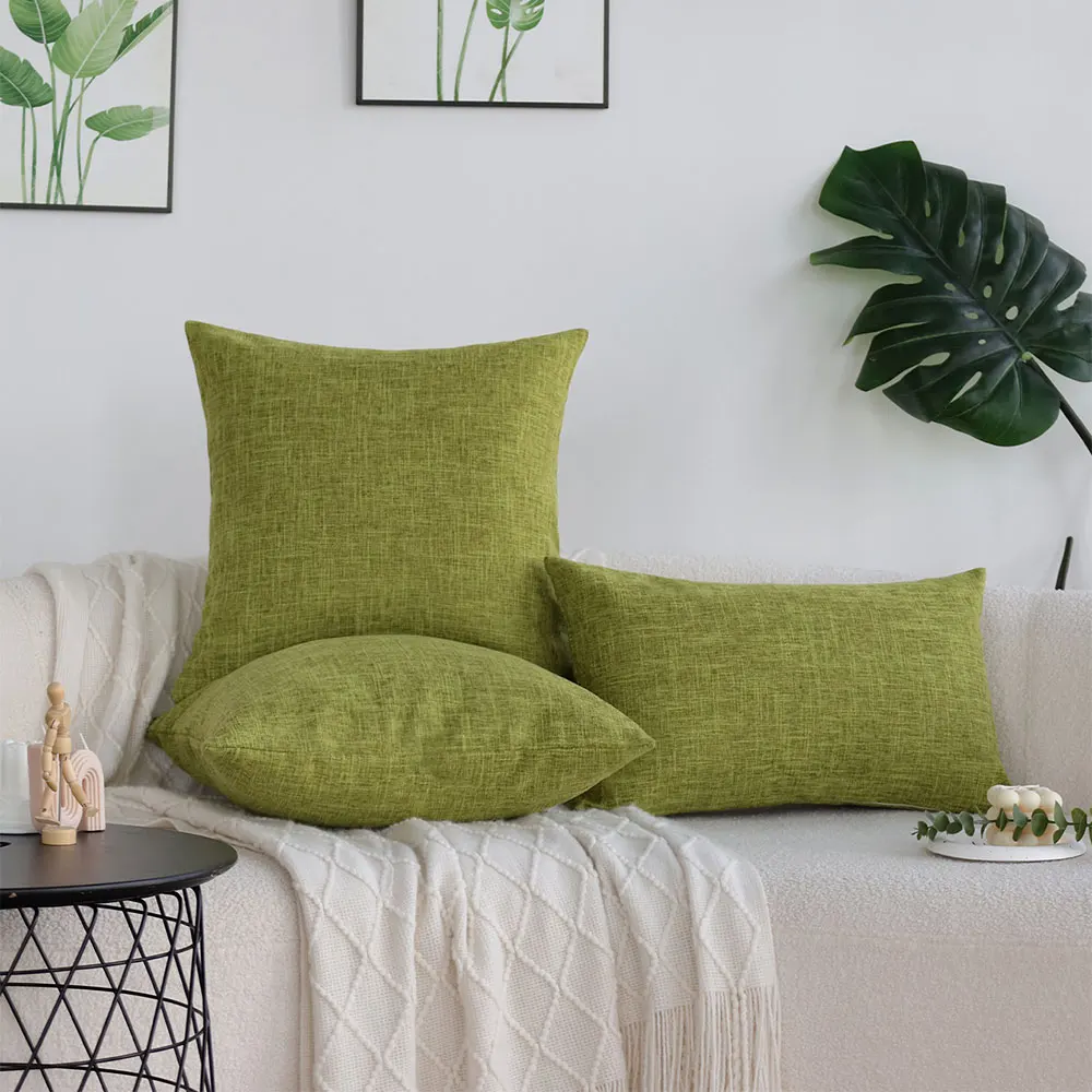 Summer Green Cushion Cover Breathable Soft Home Decoration Living Room Decorative Pillowcase for Sofa Funda Cojin Nordic Style