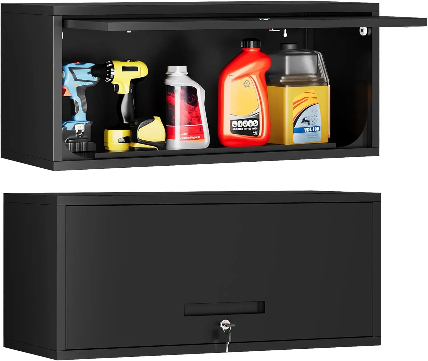 Metal Garage Wall Cabinet Heavy Duty Wall Cabinets with Locking Doors Tool Cabinet Storage Cabinets Wall Mounted for Home Office