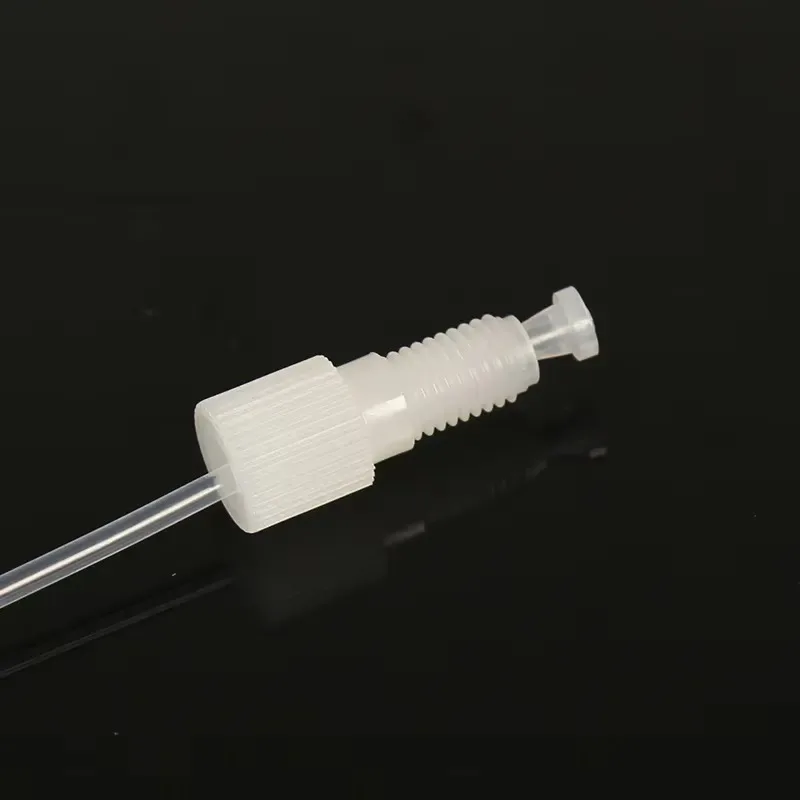 Natural PP nut non-blue joint standard knurled with PP/PFA ferrule for 1.6/2 0/2.5/3.0/3 mm OD tube