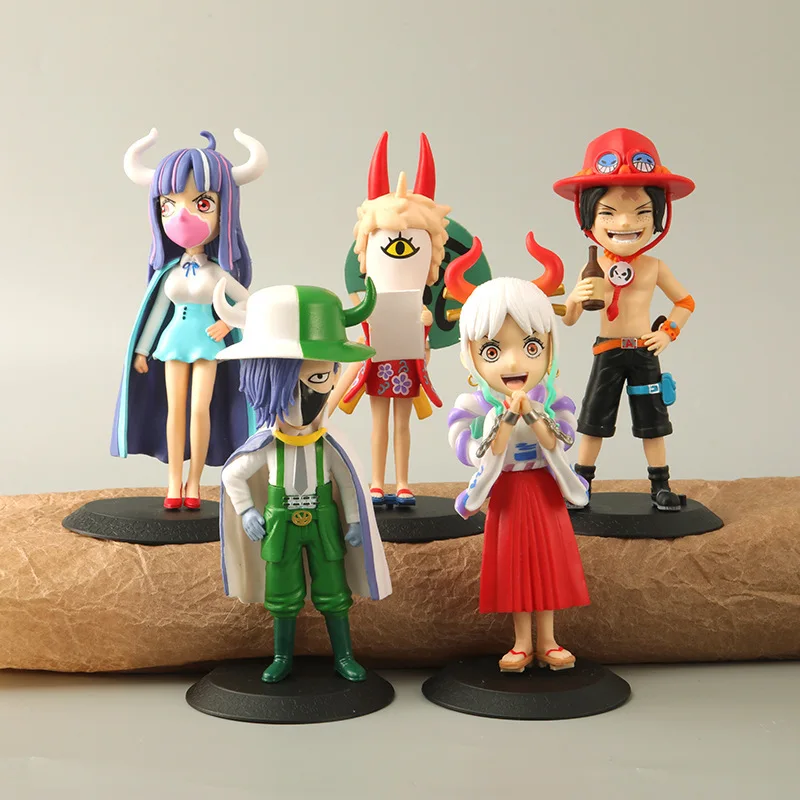 5pcs Anime Pirate Figures Ace Yamato Jinbei Peipei Wanpo Emperor PVC Action Figure Model Toys