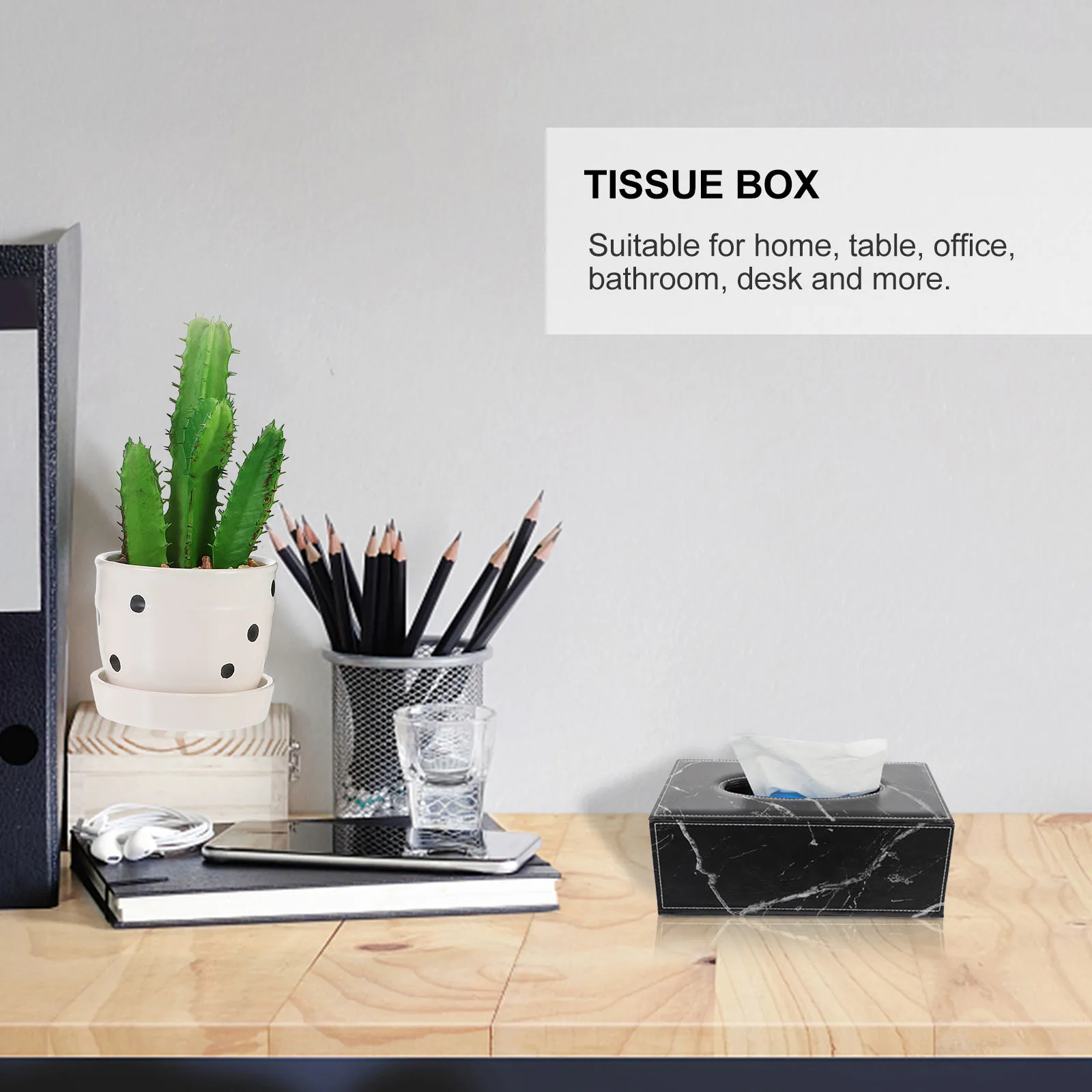 

1 pc Tissue Holder Marble Napkin Office Home Decor Dustproof Large Capacity Stylish Pattern
