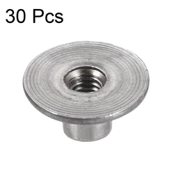 30Pc M4 M5 Carbon Steel Round Base Screw In Tee Nut Mounting Hardware Fitting Fastener Through Hole Flange Insert Female Thread