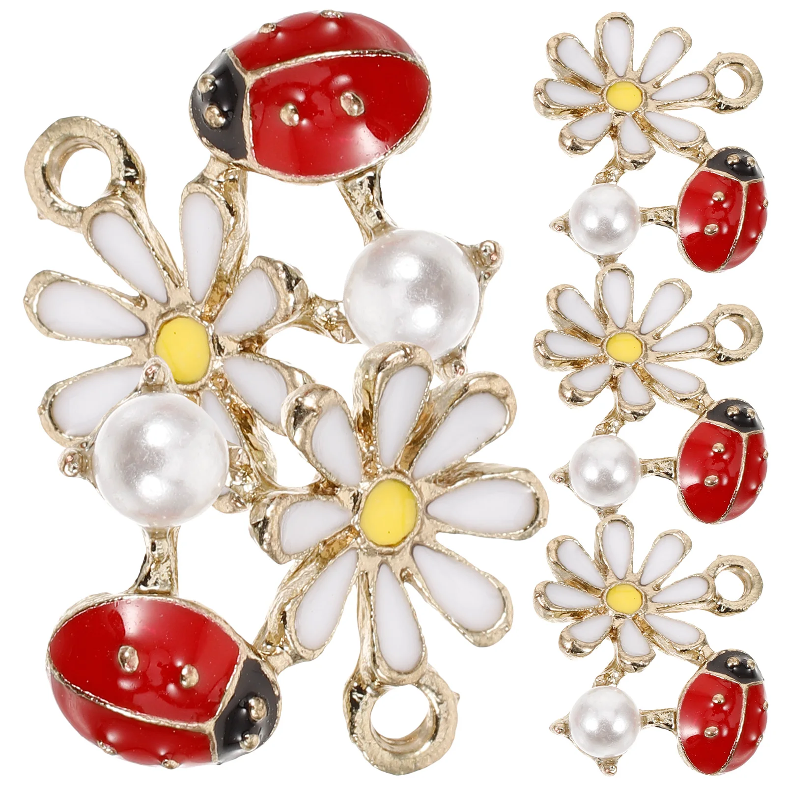 

5Pcs Ladybird Ornaments Daisy Handmade Pendant Accessories for Necklace Bracelet DIY Charms Necklace Pendants Bracelet Decors