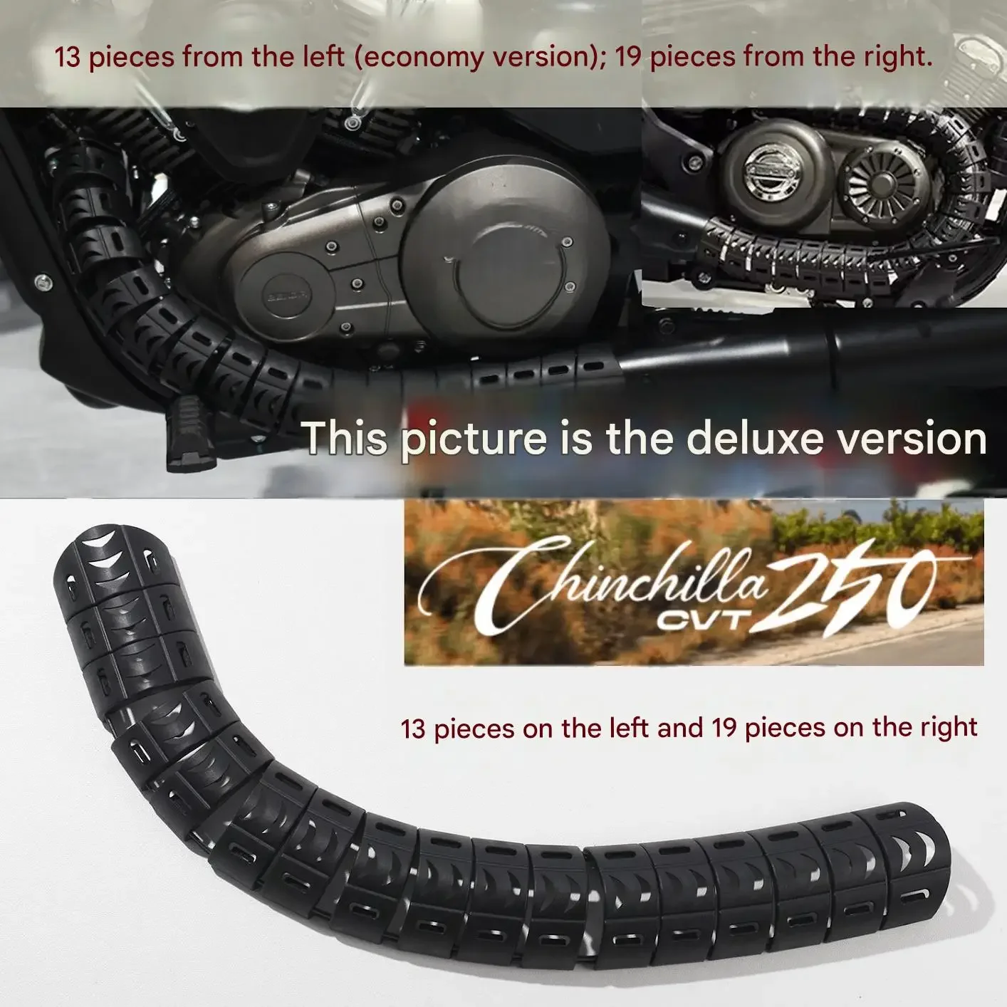 【Factory Direct】For Benda Chinchilla 250CVT model, the exhaust pipe heat protection cover is included as an accessory.