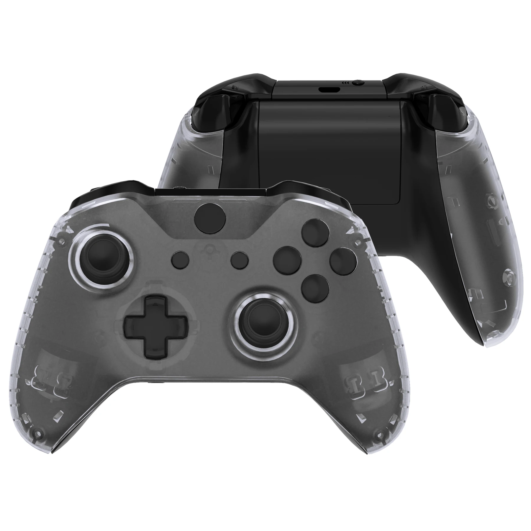 

eXtremeRate Replacement Front Housing Shell w/Side Rails Panel for Xbox One X & S Controller (Model 1708) - Transparent Clear
