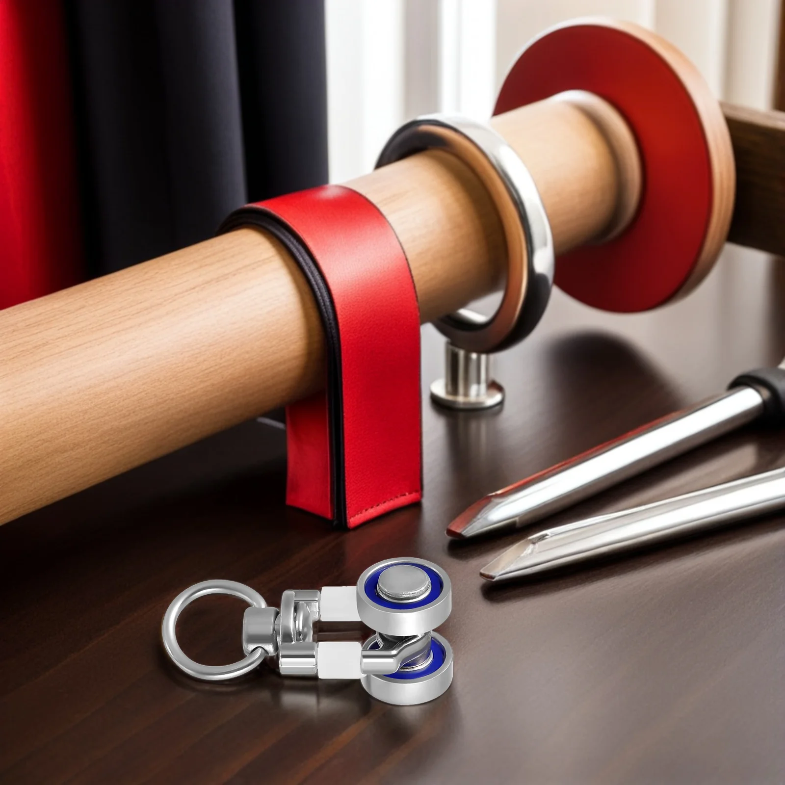 

15Pcs Curtain Track Rollers Metal Ceiling Rail Gliders Silent Slide Curtain Accessories Pulley System for Window Treatments