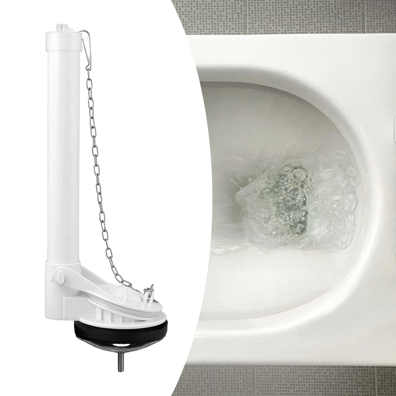 Kit di riparazione della valvola di scarico della toilette facile da installare con Flapper e catena valvola di scarico divisa per il controllo del cavo della cassetta della toilette ad alte prestazioni