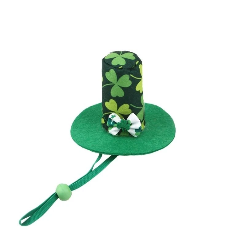 

Patrick's Day Dog Dress Up Shamrock Headwear Puppy Kitten Witch Hat Cosplay