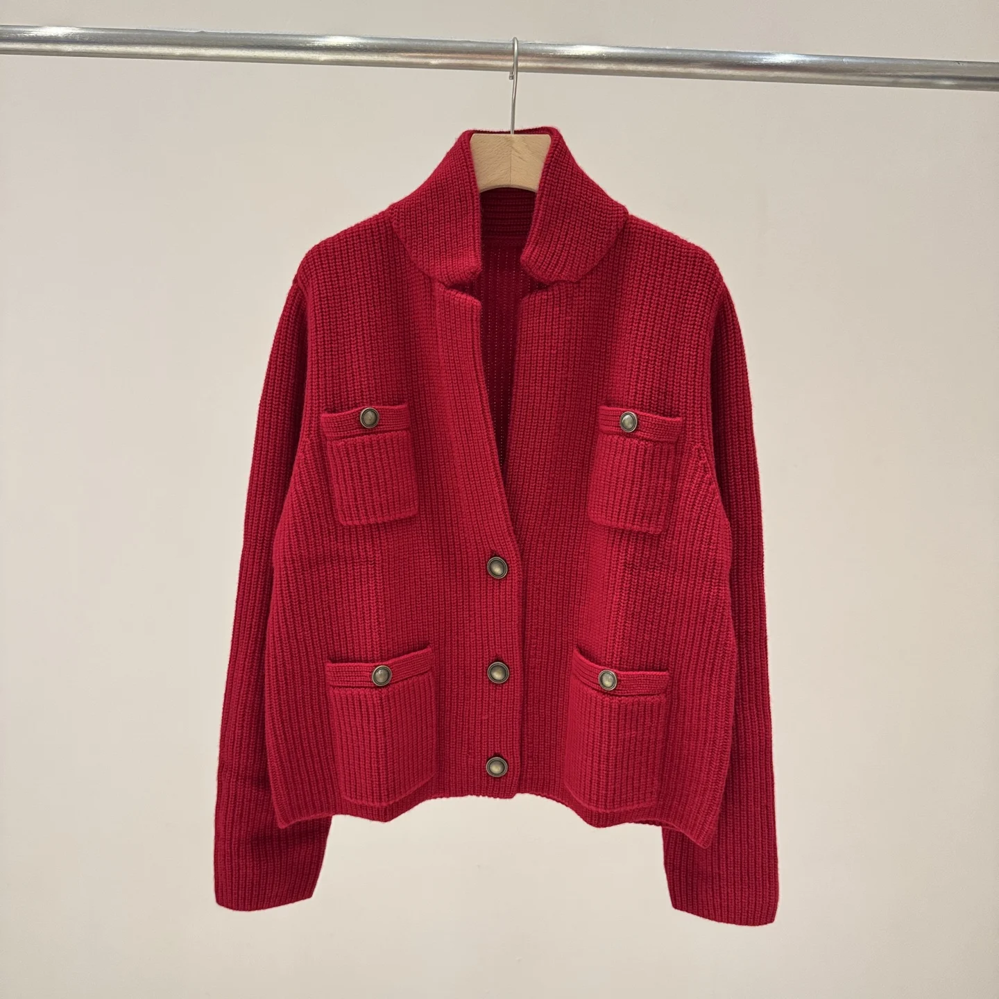 New Autumn/Winter High-Quality Fashionable Casual High-Version Woolen Coat For Women, 90% Wool And 10% Cashmere.