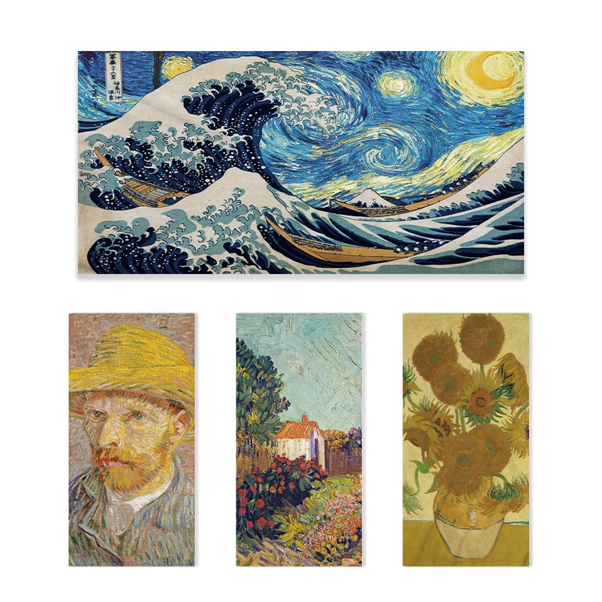 75×150cm Classic Art Pattern Bath Towel Soft Absorbent Microfiber Towel for Beach Spa Home