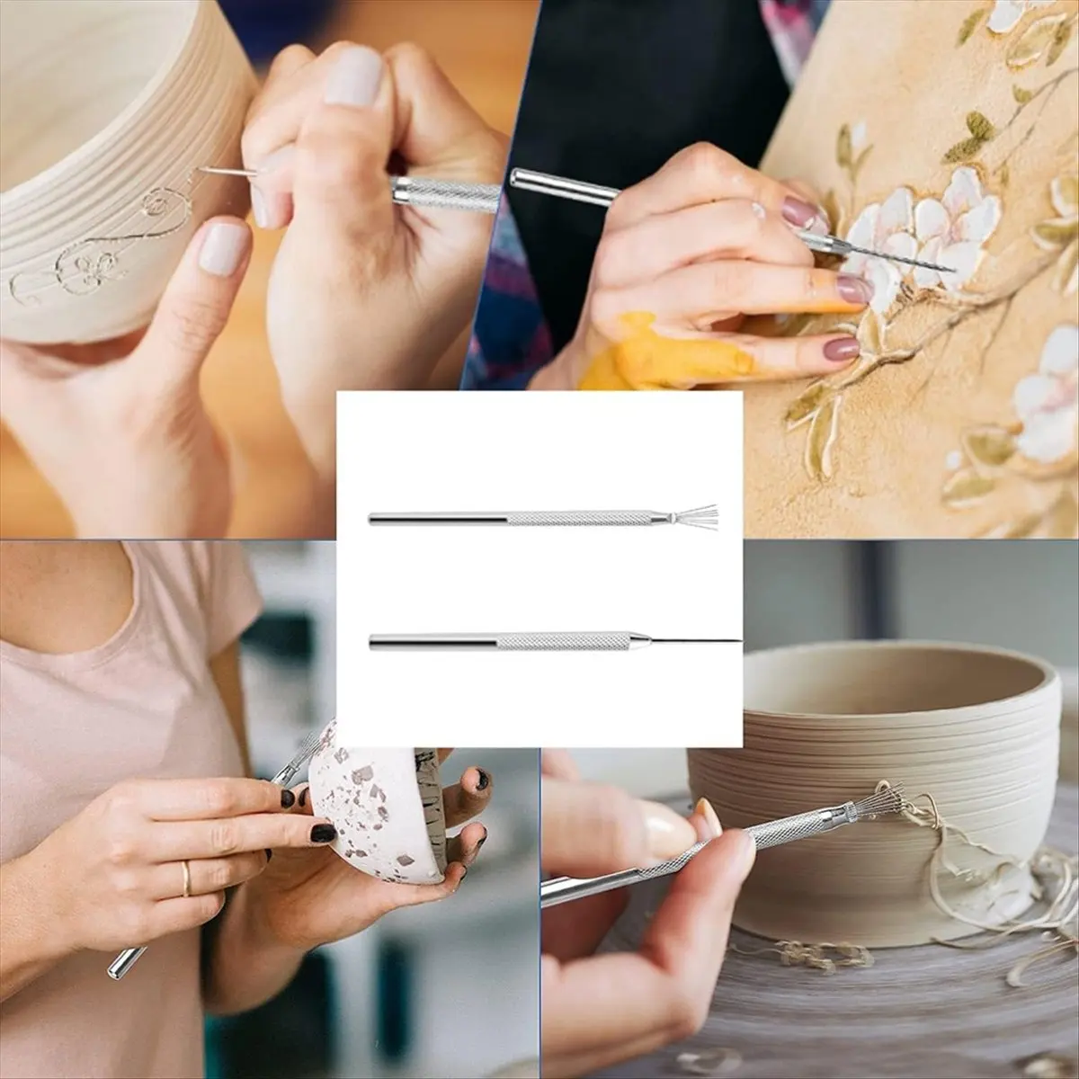 【TODAY-BUY】9PCS Clay Sculpting Tools Wooden Handle Pottery Carving Tool Kit Pottery Clay Trimming Tools