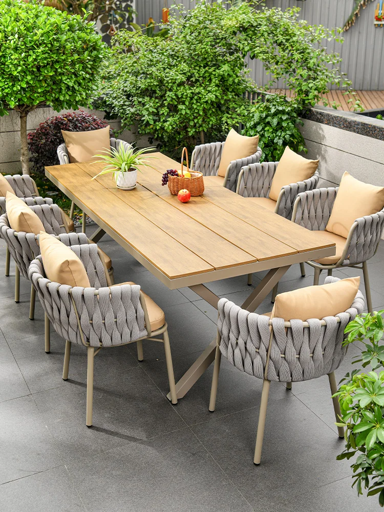 

Уличные столы и стулья, двор, сад, открытый стол из алюминиевого сплава, терраса, балкон, скандинавский креативный ротанг для отдыха