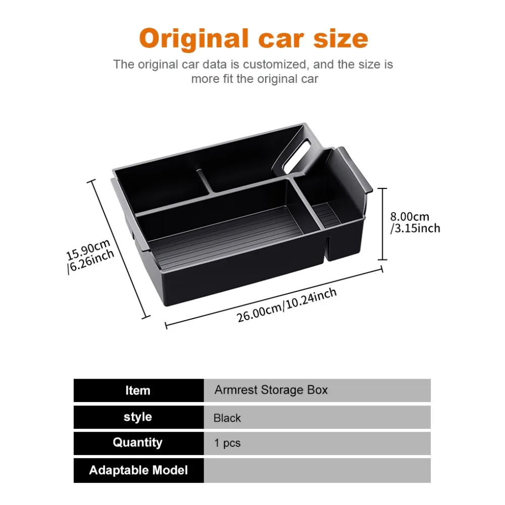 Für Toyota Sienna 2021-2026 Armlehnen-Aufbewahrungsbox Mittelkonsolen-Organizer Ablage Schwarz Innenausstattung Zubehör Upgrade-Kit Plus – Detail 13