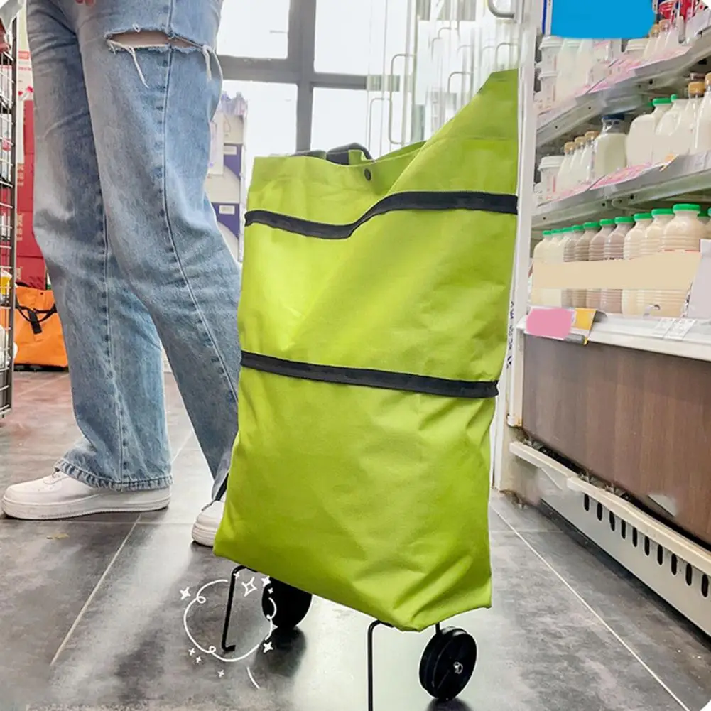 Reusable Shopping Bag Convenient Versatile Portable Shopping Cart Heavy Duty Foldable With Wheels For Shopping Traveling