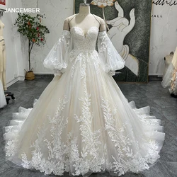 Gorgeous Wedding Dress Lace Scoop Elegant Simple Style Bridal Gowns Full-Length Sleeves 2025 Vestidos De Novia Customized