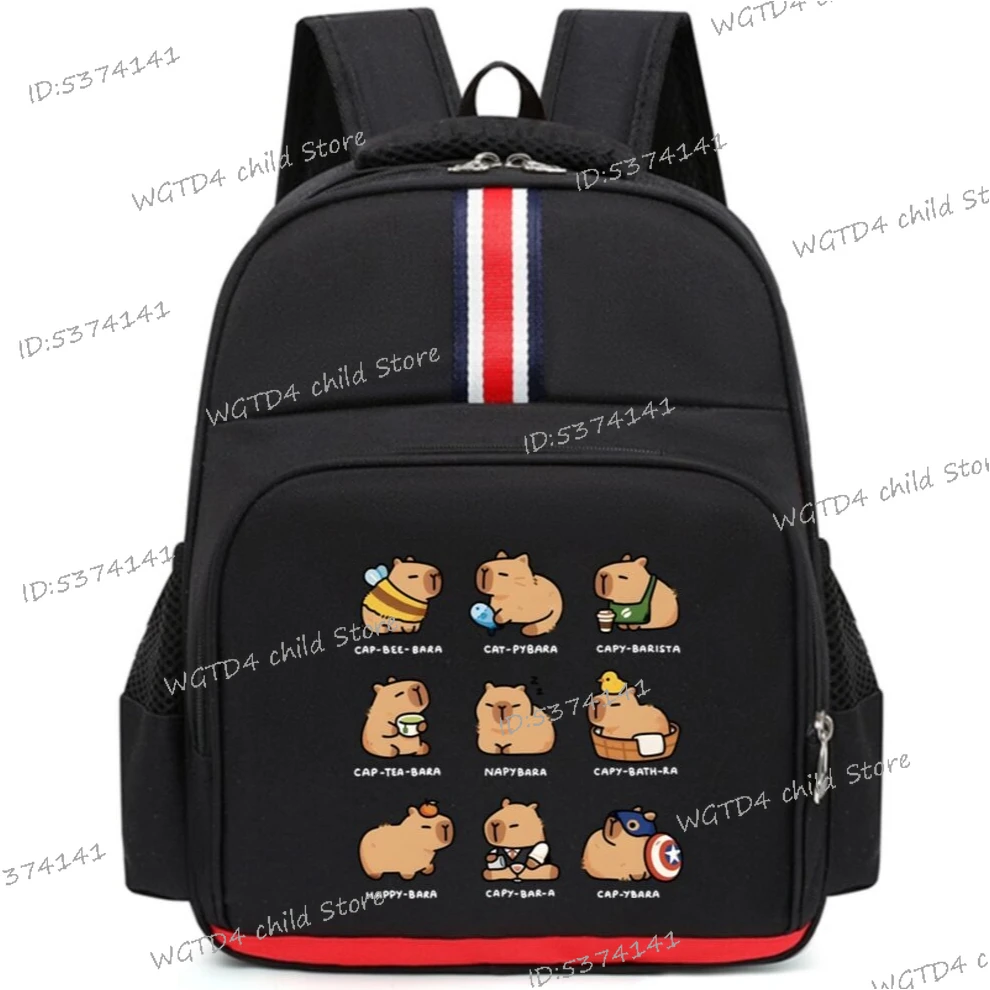 

Multi-function Kids Backpack Cartoon Capybara Design Primary Boys Girls Schoolbag Capybara Lover Gift Waterproof Zipper Bookbag