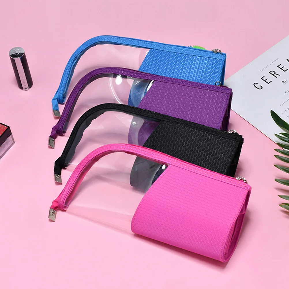 반투명 여행 메이크업 홀더 휴대용 여성 세면도구 보관 여성 메이크업 가방 옥스포드 휴대용 천 가방