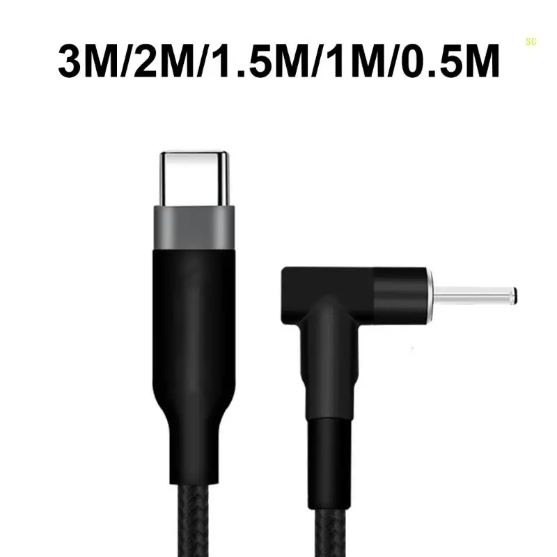 100W USB C Male to DC3.0x1.1mm Notebook Charging Cable for Laptops Woven Texture Efficient Charging Solution Dropshipping