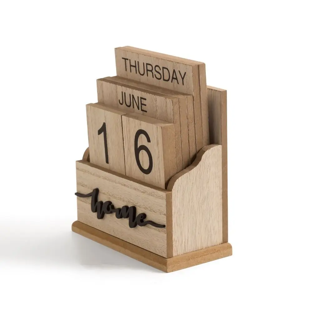 Countdown Card Display Blocks Calendar Wooden Reusable Desktop Decor Nordic Style Desktop Accessories Decoration Ornaments Gift