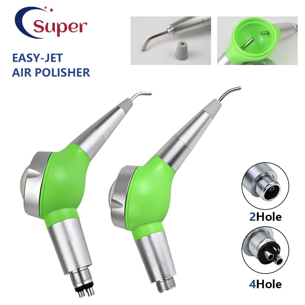 Dental Easy‑Jet Air Polisher Air Flow Sandblaster Handpiece Teeth Cleaning Prophy Unit 2/4‑Hole Optional Pneumatic Handpiece
