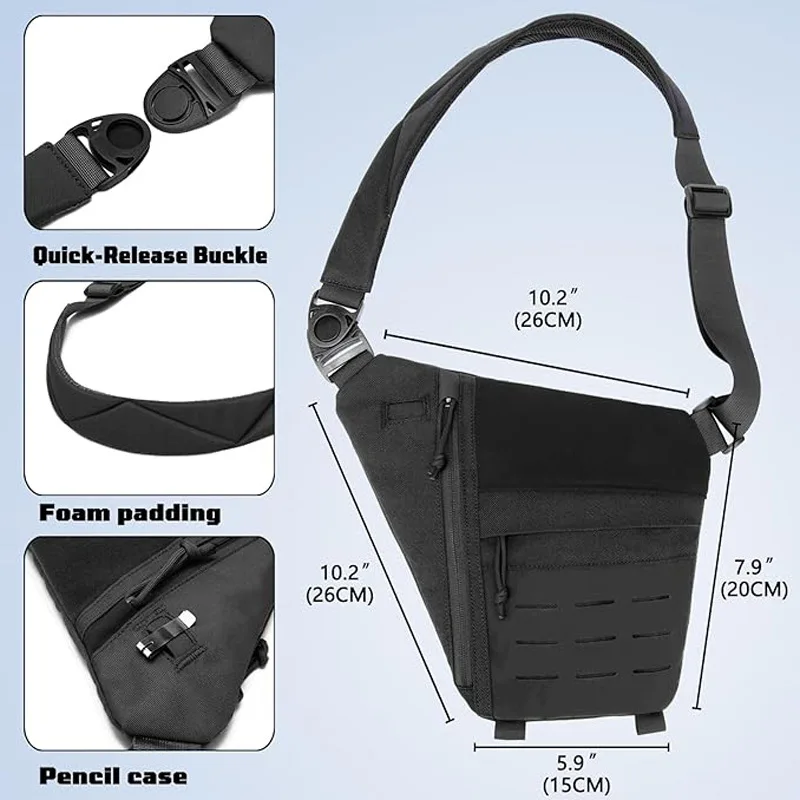 Multi-Functional Underarm Anti-Theft Chest Bag, Outdoor Casual Messenger Bag Conceal Carry Gun Holster Bag Travel Anti Theft Bag view 3