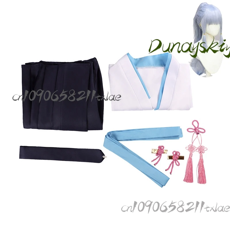 مجموعة أزياء جينشين إمباكت كاميساتو أياكا آياتو التأثيرية كيمونو السيف الفني الزي مع شعر مستعار أنيمي اتفاقية الهالوين التخرج