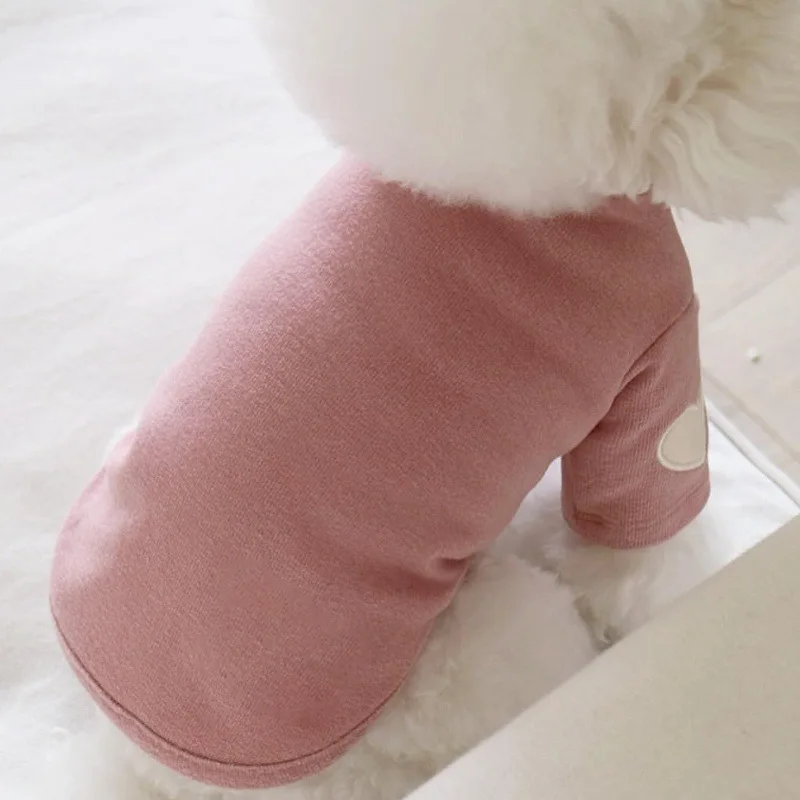 

Winter Warm Pet Dog Clothes Base Shirt Cute Love Teddy Yorkshire Cat Sweater Coat Costumes Small Pet Puppy Shirt Jacket Clothing