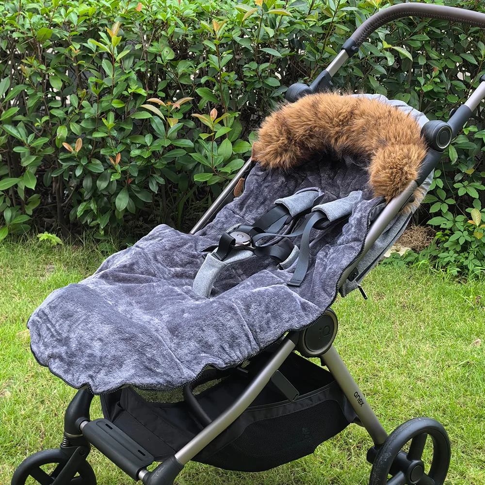 0-36M Baby Stroller Foot Covers 105Cm Detachable Fur Collar Warm Windproof And Waterproof Stroller Accessories