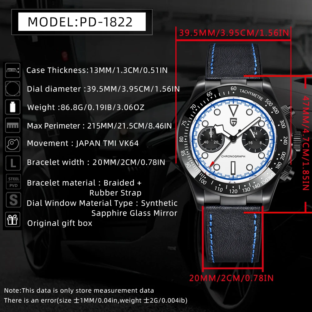 Pagani design Panda men's Quartz Watch Fashion Sapphire 10BAR Sports Speedometer Timetable Luminous Pointer watches for Men 2026 view 6