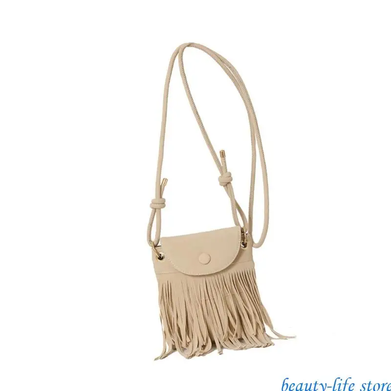 

Fringe Designs Shoulder Bag for Women Crossbody Bags Trendy Leather Handbag with Adjustable Strap for Autumn Outfits 517D