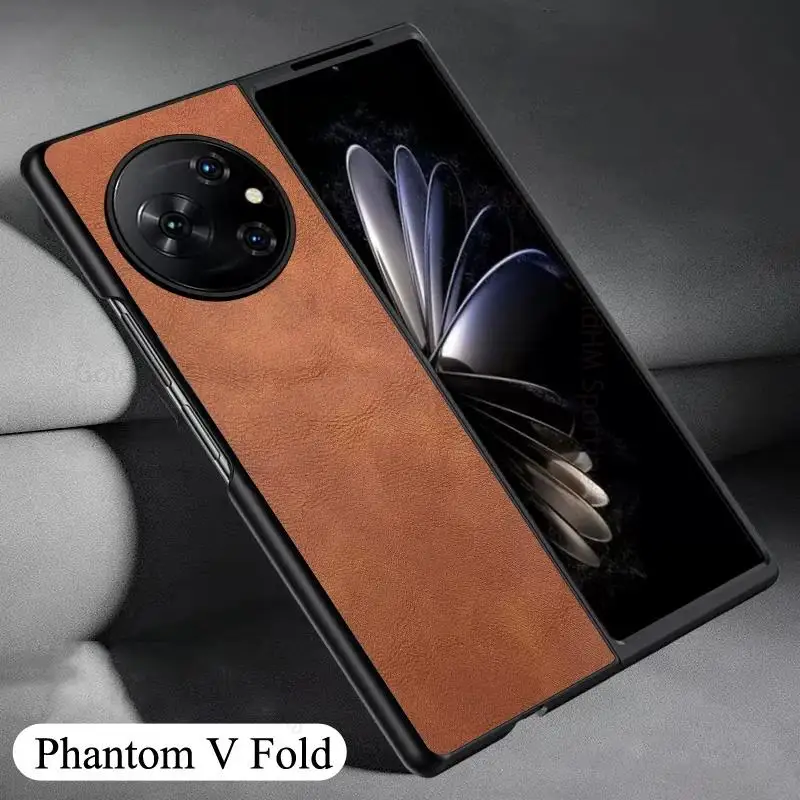 

For Tecno Phantom V Fold 5G Leather Phone Case For Phantom V Fold Hard PC Protection Cover Funda For Phantom V Fold 5G Flip Case