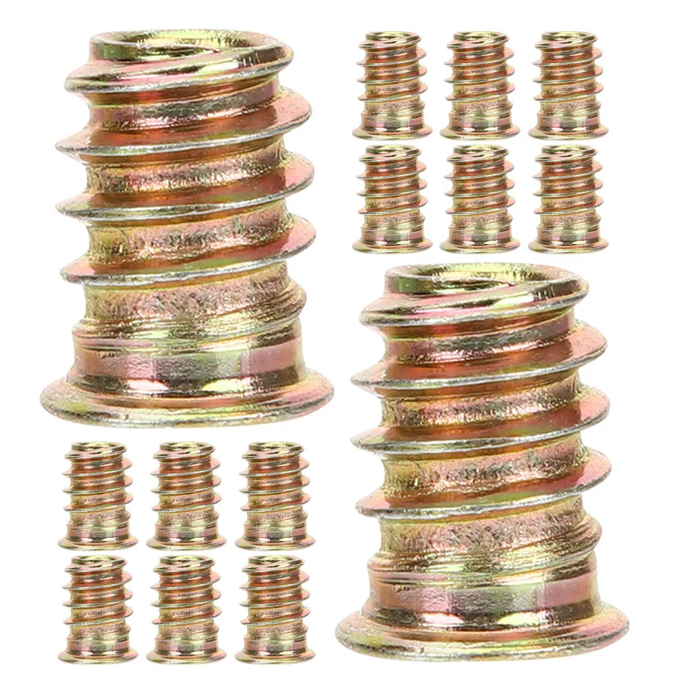 

40Pcs M6x13 Threaded Insert for Wood Furniture Screw in Nut Carbon Steel Embedment Nut for DIY Bookshelves Tables 3D Printing