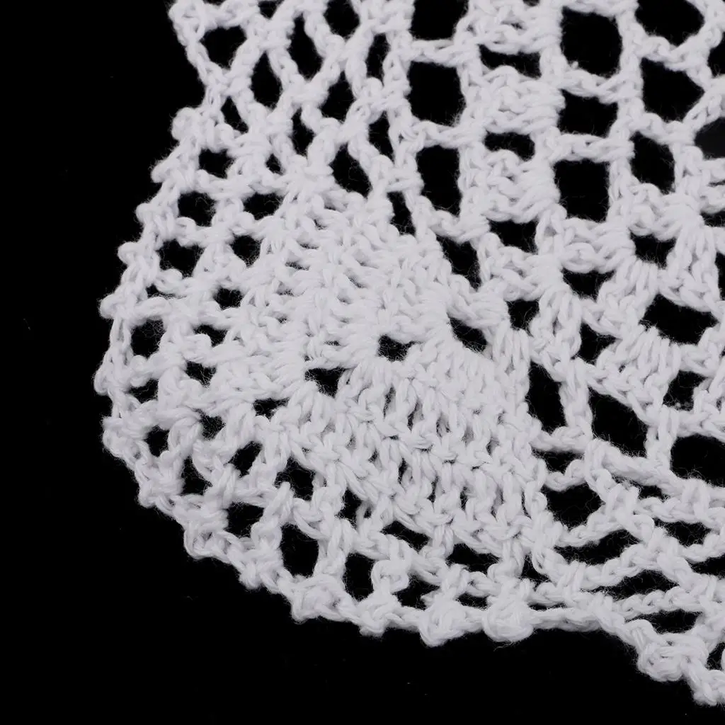 

White Crochet Lace Doily Cotton Table Mat Elegant Decorative Placemat for Living Room Ornaments