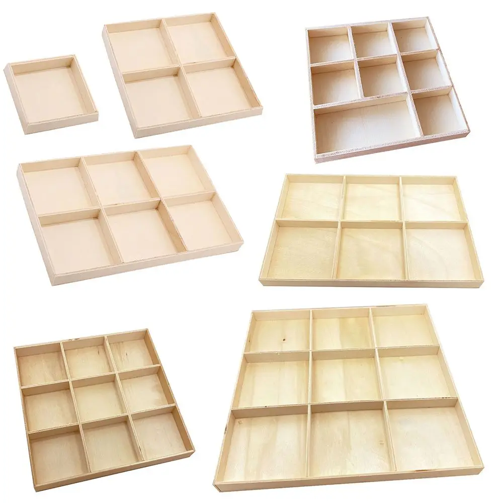 Gift Jewelry Display Pallet Divided Drawer Flowerpot Wood Tray Desktop Organizer Storage Wooden Box Bonsai Holder