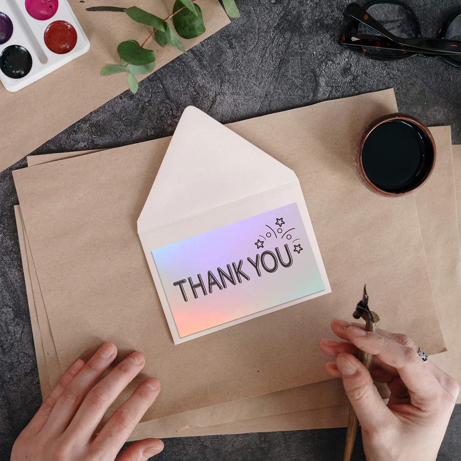

120pcs Laser Thank You Cards Compact Portable Gift Wrapping Wedding Baby Shower Bulk Greeting Cards For Small Business Shop