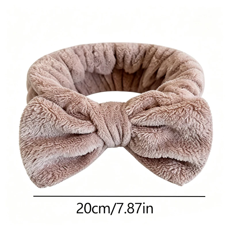Women's Soft Plush Headband| Elastic Design Suitable for Face Washing and Makeup Scenes, Multiple Soft Colors to Choose From, Co